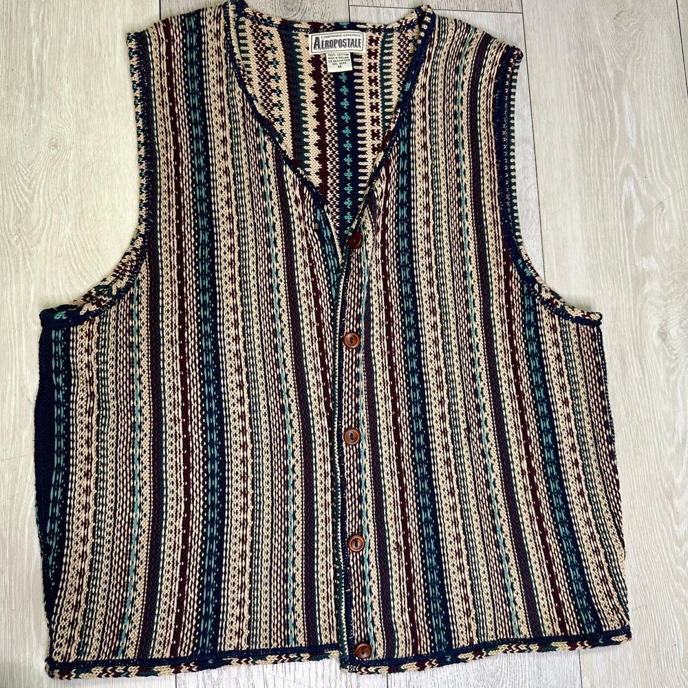 Vintage Aeropostale 100% cotton vest size medium indie boho western nuetral